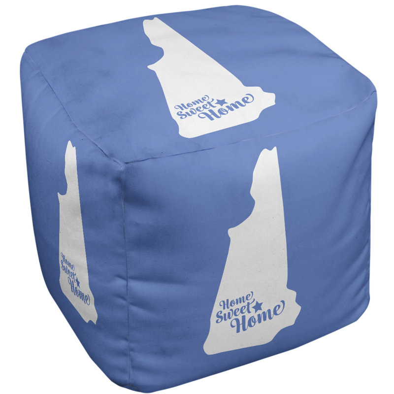 Upholstered Ottoman, Blue