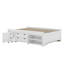 Lit double pleine grandeur, lit en bois massif avec lit gigogne, boîte de rangement sous le lit à 2 tiroirs, tablettes et table de chevet-108043893