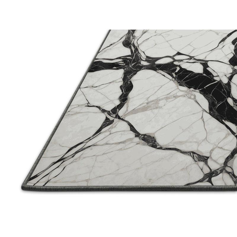 Tapis gris soyeux et moelleux, Rectangle 7 pi x 9 pi