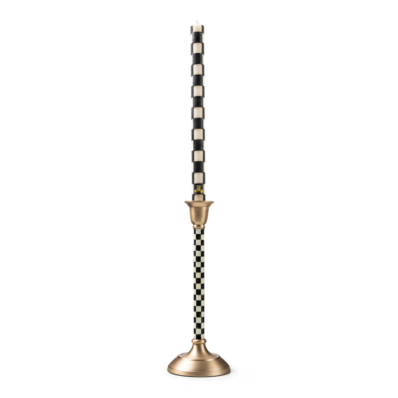 Courtly Check Medium Candlestick, 10.5" H x 4" W x 4" D