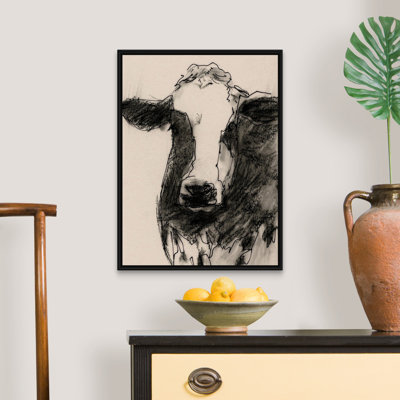 " Cow Portrait Sketch II " Painting Print