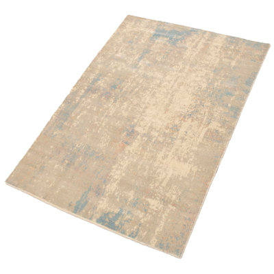 Tapis intérieur de la laine 5 pi 1 po x 7 pi 4 po main one-of-kind-noué la 2010 Suazo
