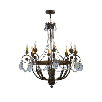 Lustre classique à 8 lumières avec abat-jour Antonia