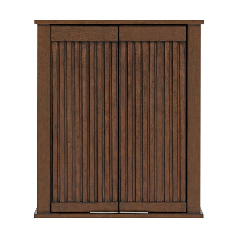 Through Lines Wall Mounted Bathroom Wall Cabinet, Brown