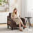 Wide Upholstered Accent Chair Faux Leather Armchair-208523145