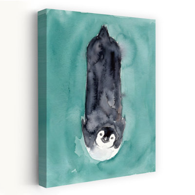 «Underwater Penguin Play Playful Contemporary Bird Penguin Ocean Wildlife», reproduction d'art murale