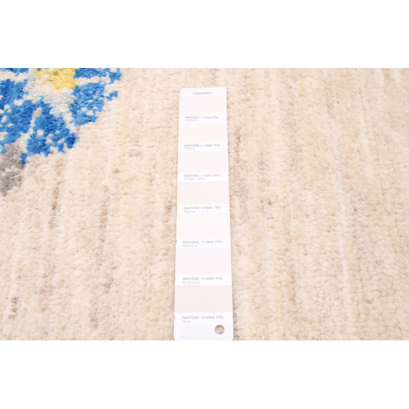 One-of-a-Kind 4' X 5'11" New Age Wool Area Rug in Cream