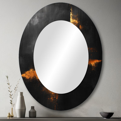 Miroir mural ovale noir et doré Dream I - Modern