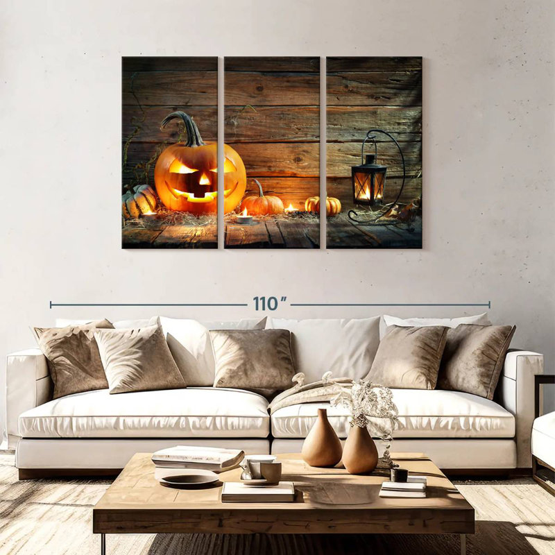 Lelend Rustic Jack O Lantern, 48" H x 74" W