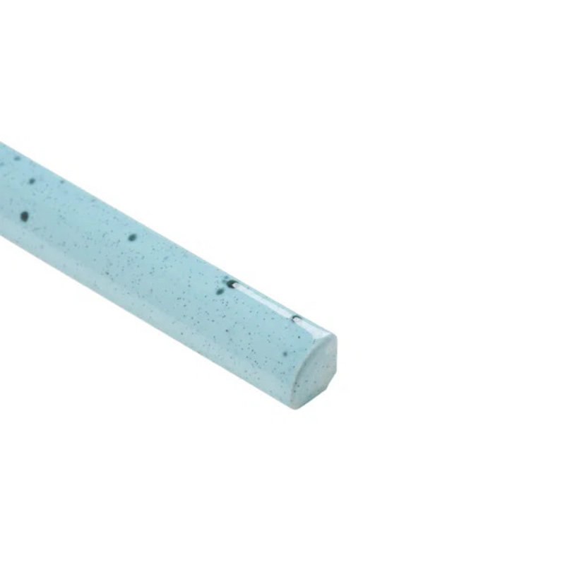 Emery .5X8 Handmade Crackled Terracotta 1/4 Round Bullnose, Blue