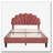 Upholstered Platform Bed with Flower Pattern Velvet Headboard-449336366-449336367