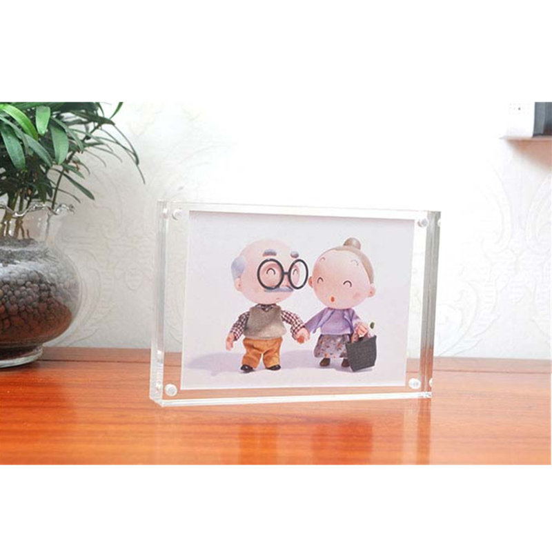 TRIXES Acrylic Photo Frame - Clear Freestanding Picture Frame with Magnets –Cherished Memories, 6" x 4"