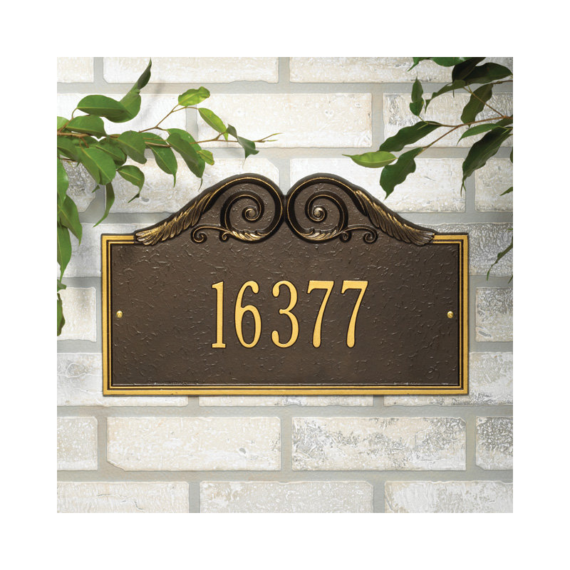 Plaque d'adresse murale 1 ligne Versailles, Cuivre antique, Oui