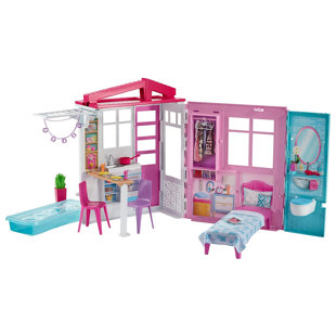 Barbie Portable 1-Story Playset Dollhouse