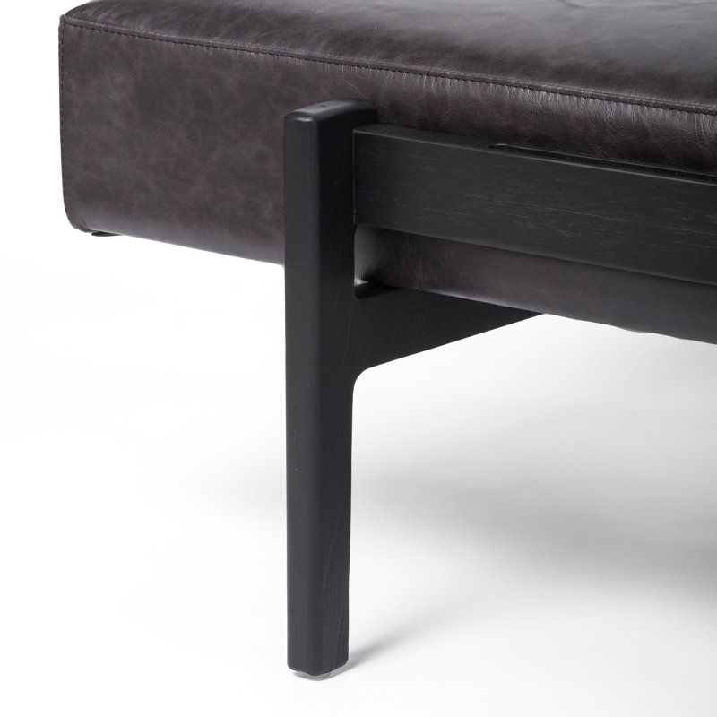 Fawkes Upholstered Bench, Sonoma Black, Brushed Ebony