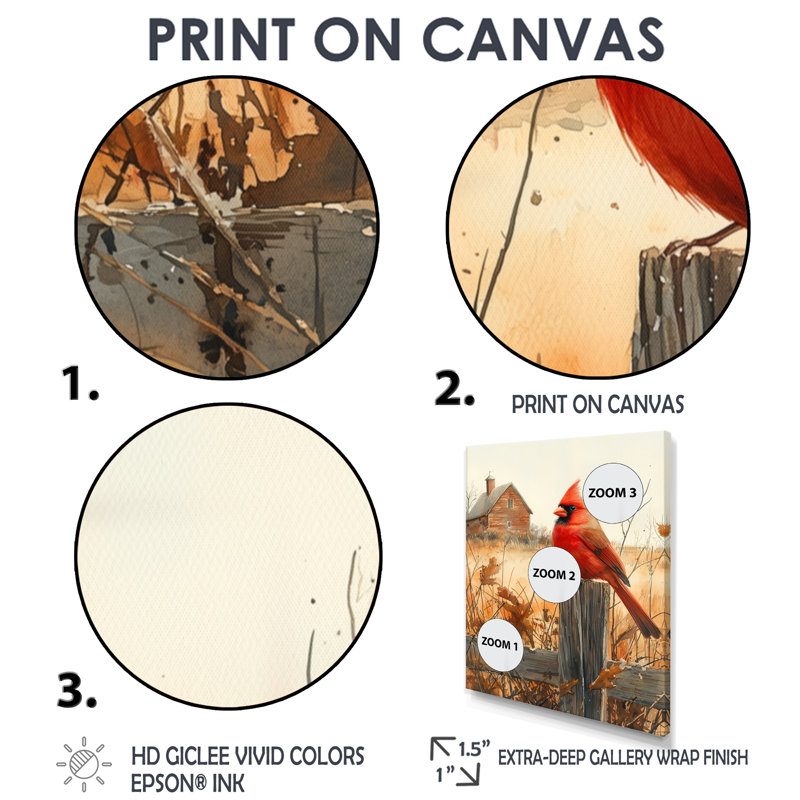 Lanford - Animals Canvas Wall Art, H 32 po x l 24 po, Impression encadrée flottante, Crème, crème