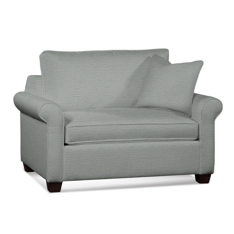 Park Lane Sleeper Sofa, Gel Memory Foam Mattress, Java Finish, White Textured Performance; 0865-91