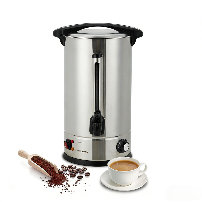 Percolateur et distributeur d'eau chaude en acier inoxydable à double paroi 14L