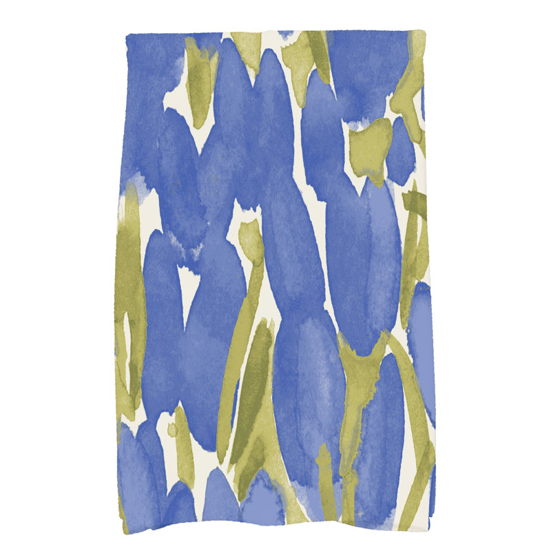 Sunset Floral Tea Towel Kitchen Towel, Blue