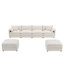 Canapé modulaire en chenille de 136 po avec siège large et large de 136 po, ensemble de canapé en forme de U avec coussins doubles, canapé à 6 places avec repose-pieds mobile, mobilier d'intérieur surdimensionné pour le salon-635276879