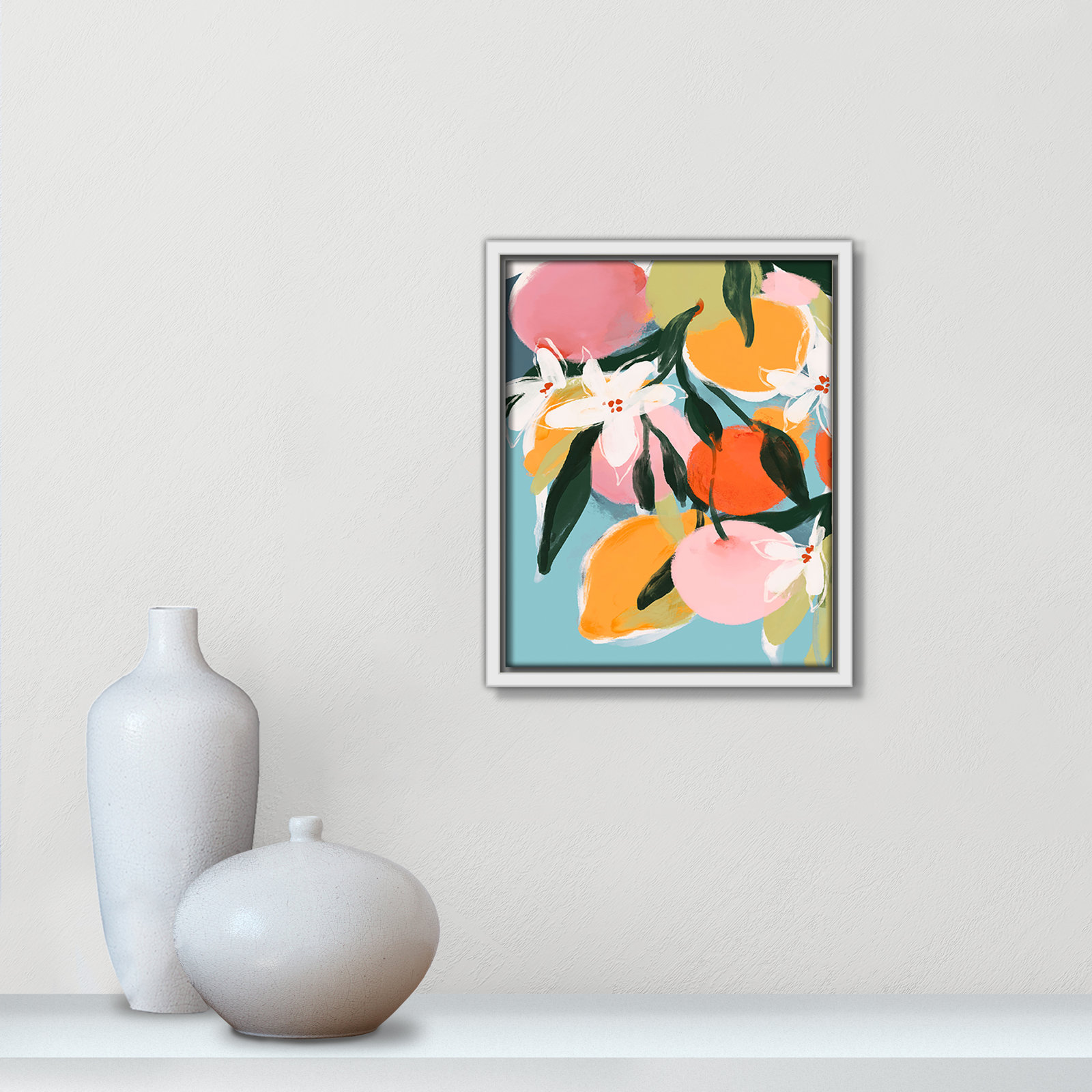 Fruity Summer I Print by Treechild, White Floater, 11.5" H x 9.5" W