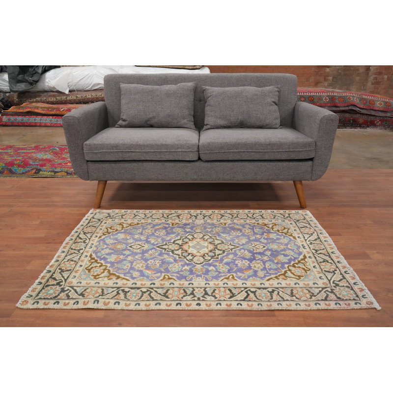 Tapis traditionnel en laine à motif floral 3 x 5