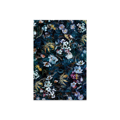 «Skull Snake and Flowers» par Riza Peker - peinture sans cadre
