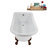 58" Streamlin Clawfoot Tub,Tray,Drain, Clawfeet-101628930-102219864