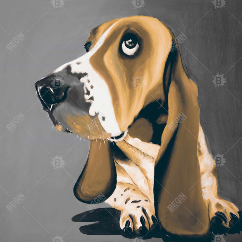 " Gold Basset Hound Dog "