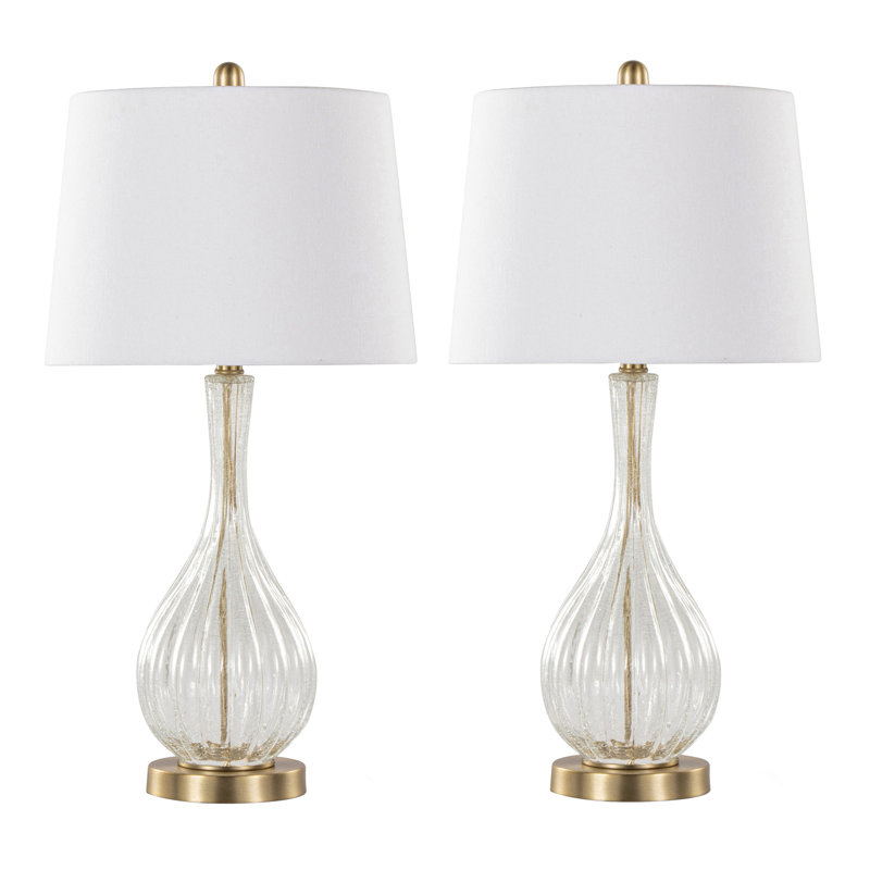 Contemporary Glass Table Lamp, Gold