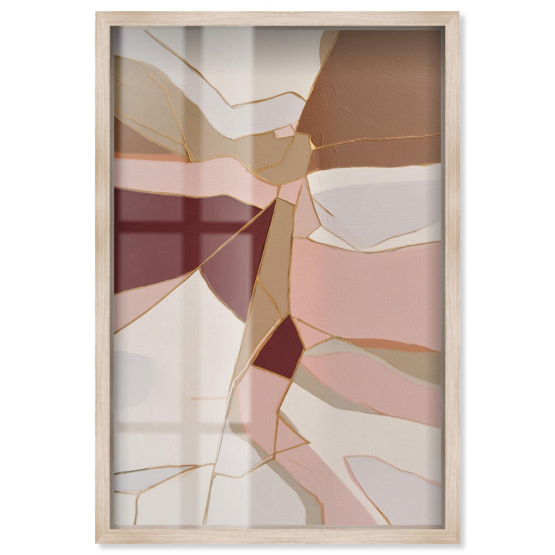 Décoration murale dorée bohème Golden Split II par Art Remedy, cadre blond, 30 x 45, H 46 po x l 31 po, Cadre blond