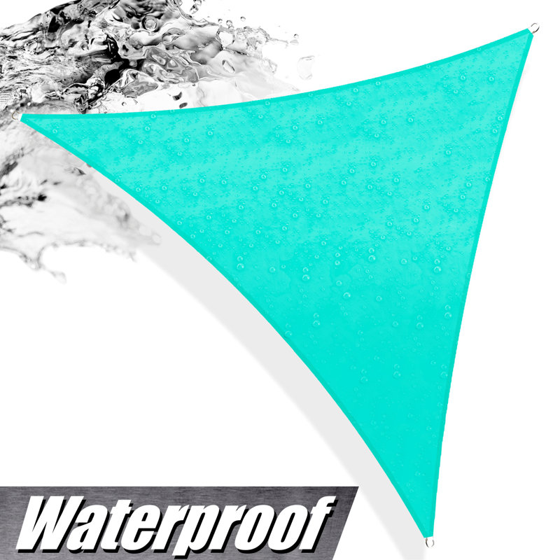 Beige Waterproof 16' Triangle Shade Sail Canopy