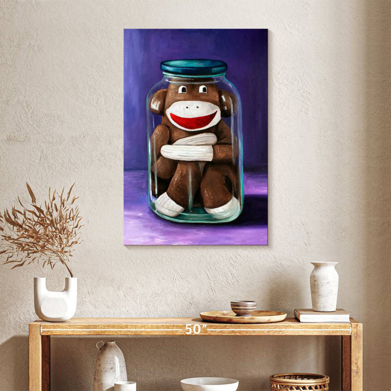 Ketti Preserving Childhood Sock Monkey, 36" H x 24" W