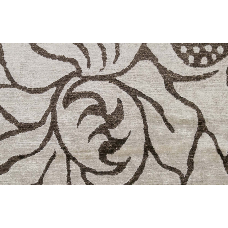 Hand-Knotted High-Quality Brown and Gray Area Rug