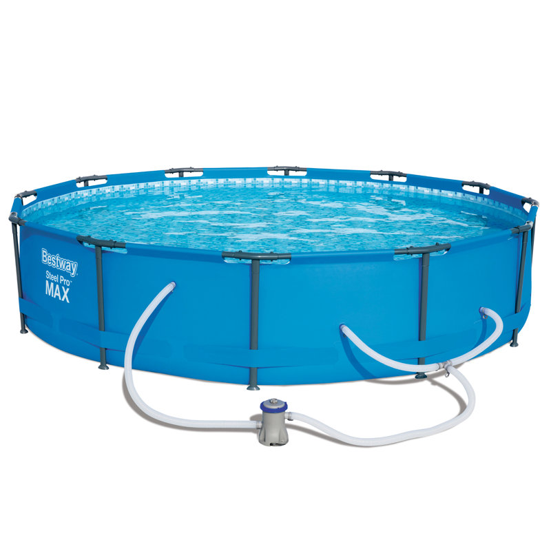 Ensemble de cadres pour piscine, Bleu, H 144,09 po x l 144,09 po x P 29,92 po