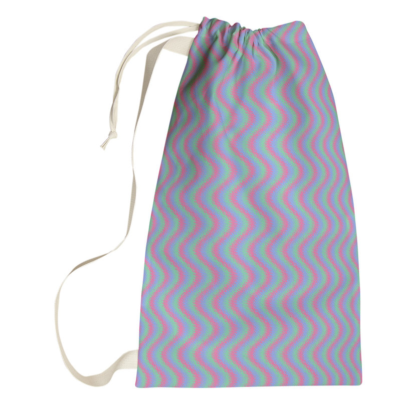 Kitterman Fabric Laundry Bag with Handles, Large (76.5" H x 29.5" W x 1.5" D), Red/Blue