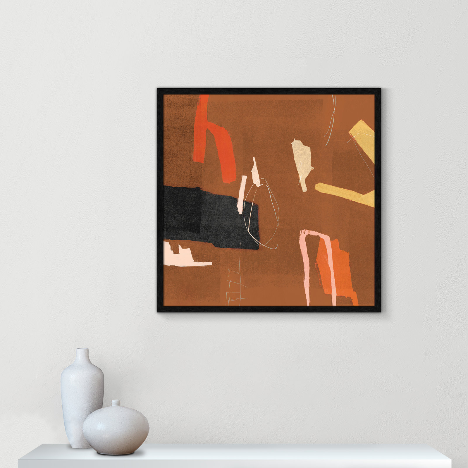 Ira "Ultra I Cinnamon Version" Painting, 27.5" H x 27.5" W x 0.75" D, Black