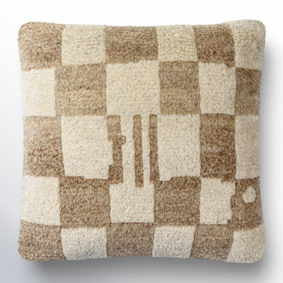 Raven Checkered Wool Throw Pillow