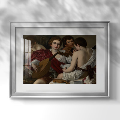 The Musicians-Caravaggio-Framed Print with Mat and glass-c. 1595