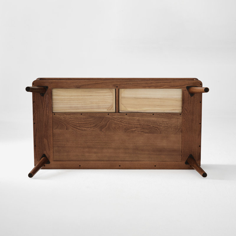Table basse avec rangement en chêne massif 47 po MCM, L 47,3 po x l 23,6 po, Chêne brun
