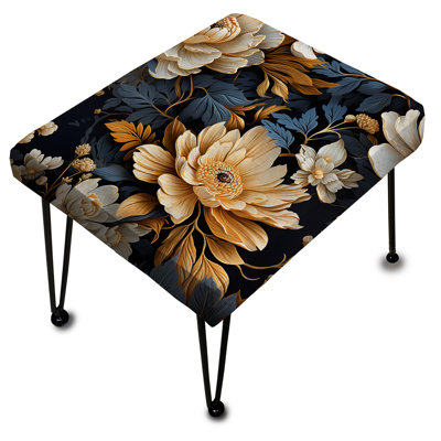 Motif floral Gilded Beauty - Repose-pieds rectangulaire floral