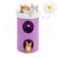 Lit pour chat à 2 niveaux pour chats d'intérieur, cabane dans un arbre avec lit de fleurs amovible, cachette pour chats mignons, maisonnette pour arbre à chat d'intérieur 19,7 po x 15,7 po x 28,7 po-1950922008