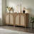 Boho - Rattan Sideboard With Adjustable Shelves-1372687660