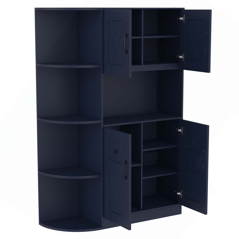 Armoire d'arbre de couloir multifonctionnelle gauche-droite avec rangement et 4 crochets pour le salon et le couloir