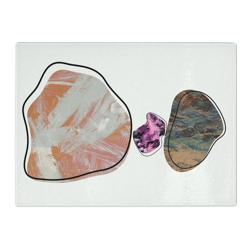 Trio Of Rocks  Glass Chopping Board