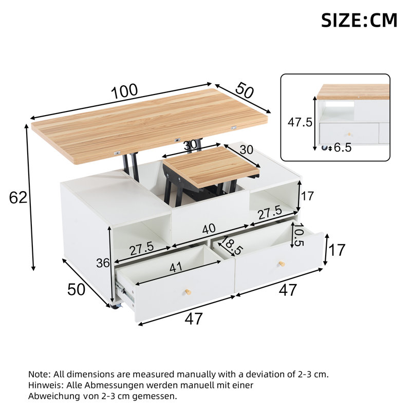 Lift Top Coffee Table with Storage