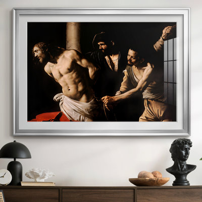 The Flagellation of Christ (Rouen Version)-Caravaggio-Framed Print with Mat and glass-c. 1607