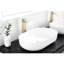 Lavabo de salle de bain moderne blanc ovale 24 po x 14 po - Installation au-dessus du comptoir pour se décolorer et percuter un récipient lisse-1593808582