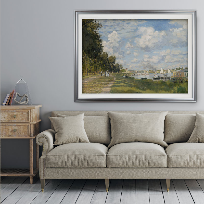 " Port At Argenteuil " by Claude Monet, Framed Print, 31" H x 43" W, Silver