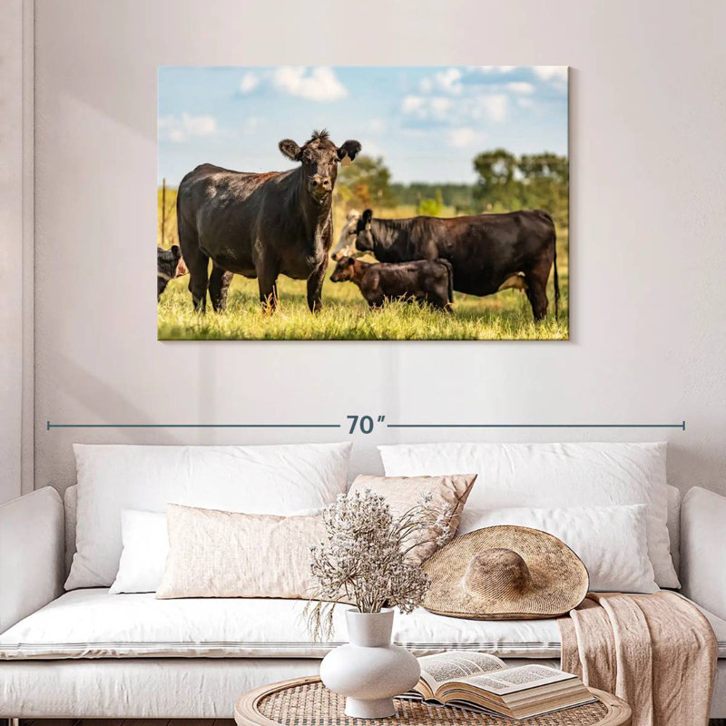 Brampt Grazing Angus Cows, 30" H x 45" W